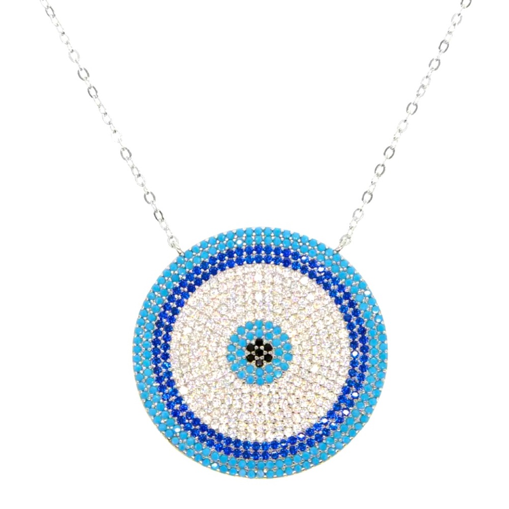 Necklace Greek Evil Eyes Micro Zirconia